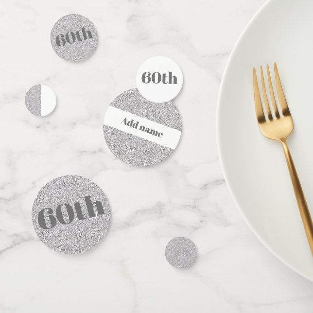 Stylish pretty personalised birthday confetti 60th (Group)