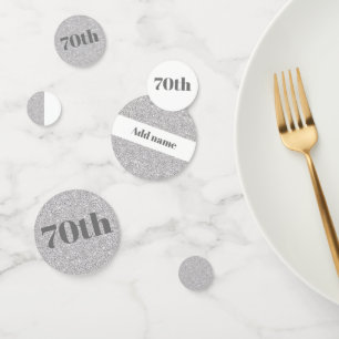 Stylish pretty personalised birthday confetti 70th
