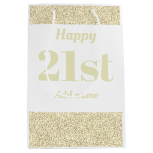 Stylish pretty personalised birthday gift bag 21st