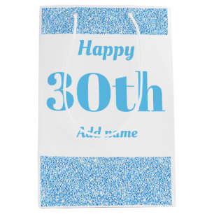 Stylish pretty personalised birthday gift bag 30th