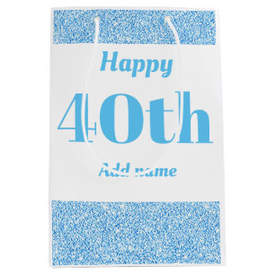 Stylish pretty personalised birthday gift bag 40th