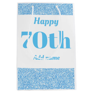 Stylish pretty personalised birthday gift bag 70th