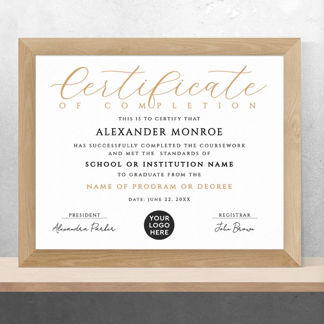 Stylish Professional Certificate Logo Calligraphy Poster (Creator Uploaded)
