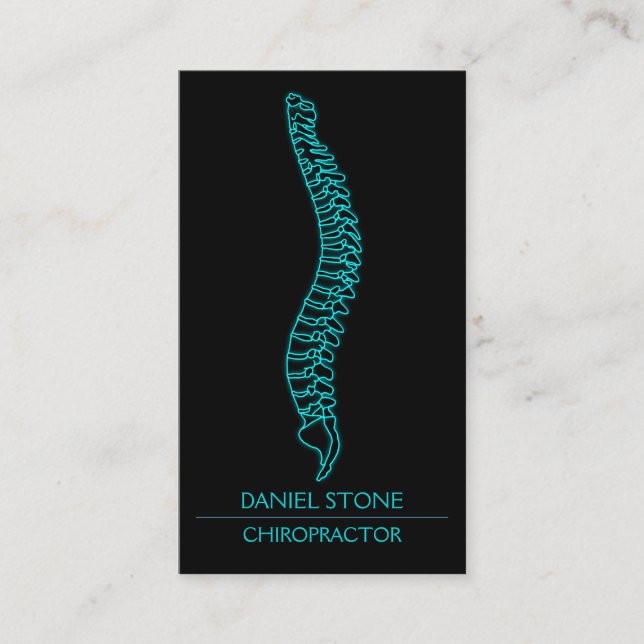 Stylish Professional Chiropractor Backbone Xray Business Card (Front)