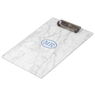 Stylish Professional Design White Marble Clipboard