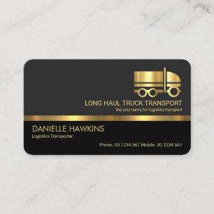 Stylish Professional Grey Layers Gold Line Trucker Business Card