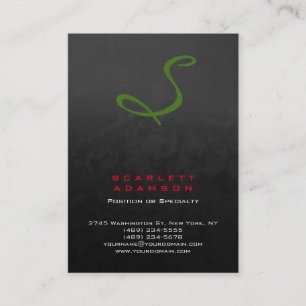 Stylish professional grey red green monogram business card