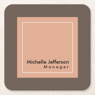 Stylish Professional Manager Minimalist Square Paper Coaster