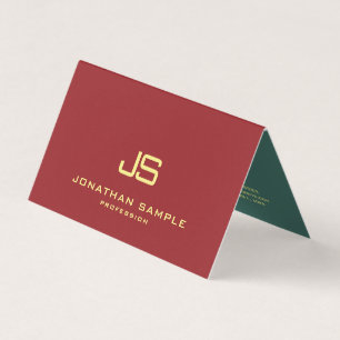 Stylish Professional Monogram Tent Fold Modern Business Card