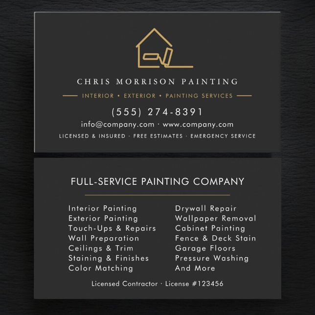 Stylish Professional Painter Business Card (Creator Uploaded)