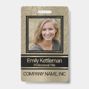 Stylish Professional Photo Badge - Gold ID Badge