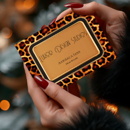 Stylish Professional Primal Instinct Leopard Print Business Card