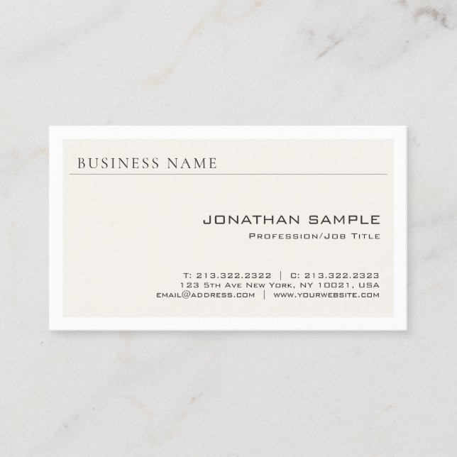 Stylish Professional Simple Design Modern Plain Business Card (Front)