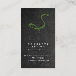 Stylish professional simple grey green monogram business card