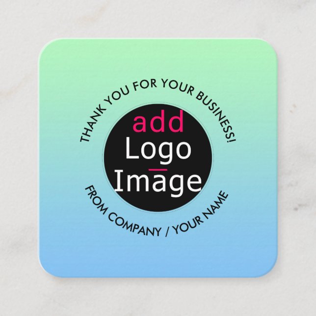 Stylish Professional Thank You Custom Gradient  Enclosure Card (Front)