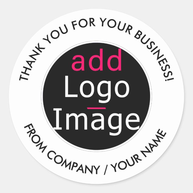 Stylish Professional Thank You Customised Classic Round Sticker (Front)