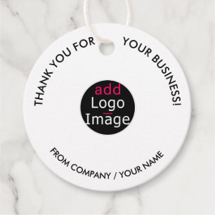 Stylish Professional Thank You Customised White Favour Tags