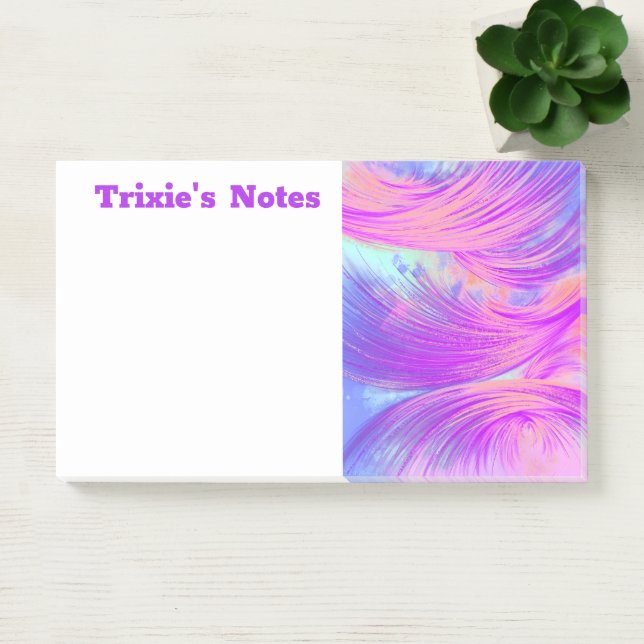 Stylish Purple  Abstract Feathers  Post-it Notes (Office)