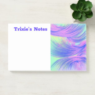 Stylish Purple Abstract Feathers Post-it Notes