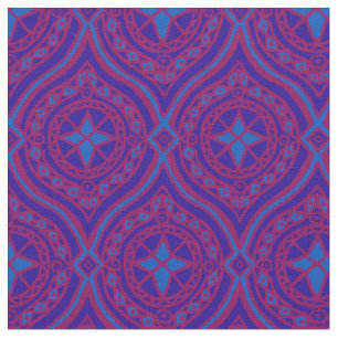 Stylish Purple and Blue Traditional Ogees Fabric