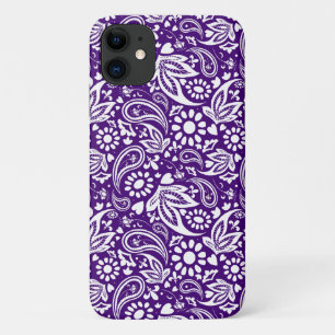 Stylish Purple and White Boho Paisley Patterned Case-Mate iPhone Case