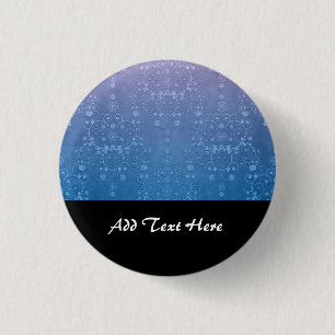 Stylish Purple Blue Floral Damask Pattern 3 Cm Round Badge