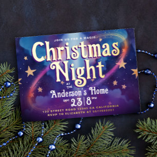 Stylish Purple BlueCelestial Christmas Night Star