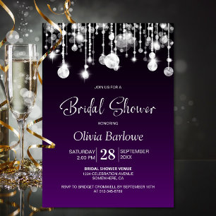 Stylish Purple Bridal Shower Invitation