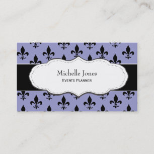 Stylish Purple Fleur de Lis business cards