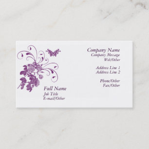 Stylish Purple Floral Business Card Template