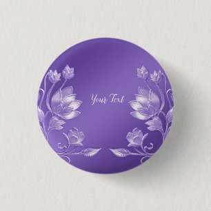 Stylish Purple Floral Button