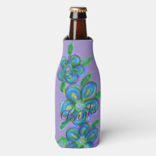 Stylish purple Floral Designer Bottle Cover Cooler