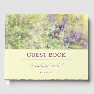 Stylish Purple Floral Guest Book