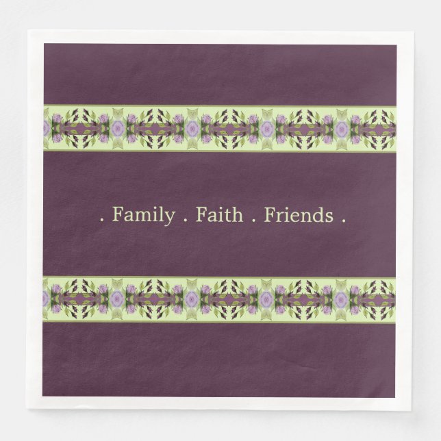 Stylish Purple Floral Napkin (Front)