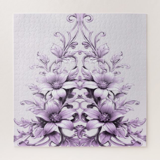 Stylish Purple Flowers Jigsaw Puzzle (Vertical)