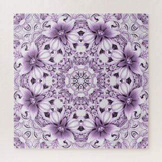 Stylish Purple Flowers Jigsaw Puzzle