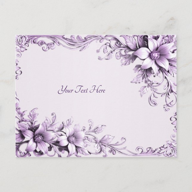 Stylish Purple Flowers Postcard (Front)