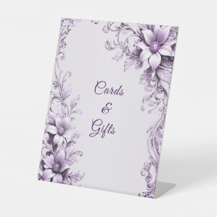 Stylish Purple Flowers Tabletop Signs