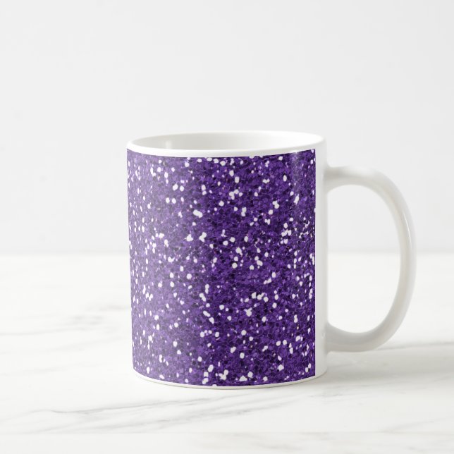 Stylish Purple Glitter Coffee Mug (Right)