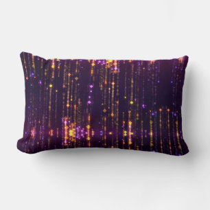 Stylish Purple Glitter Gold Mogern Sparkl Lumbar Cushion