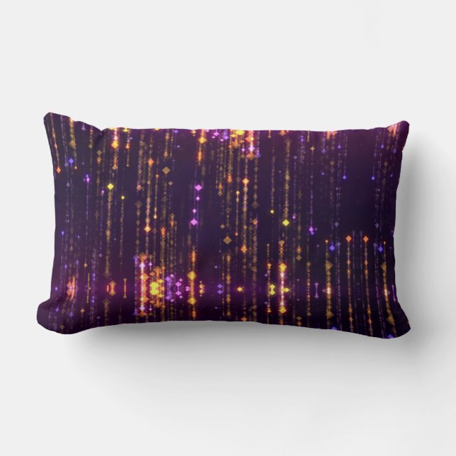 Stylish Purple Glitter Gold Mogern Sparkl  Lumbar Cushion (Front)