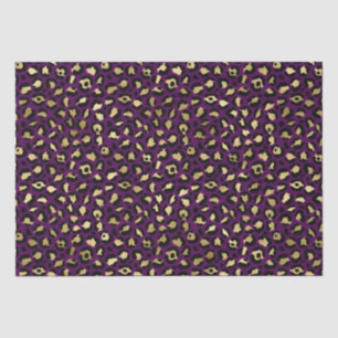 Stylish Purple & Gold Foil Leopard Spots Safari Tissue Paper