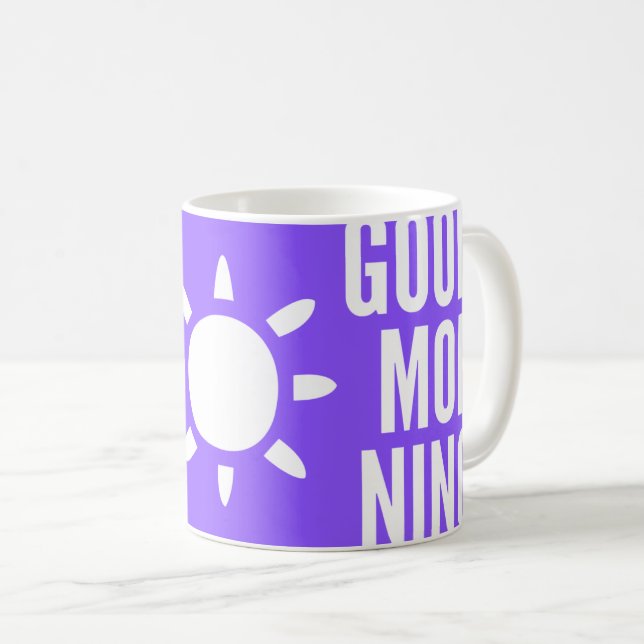 Stylish Purple Good Morning Sun Tea Coffee Mug (Front Right)