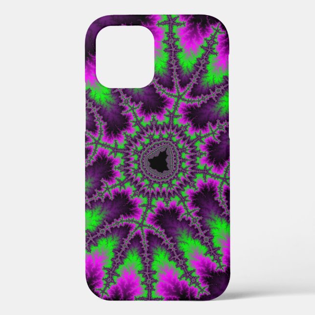 Stylish Purple, Green and Pink Fractal Case-Mate iPhone Case (Back)