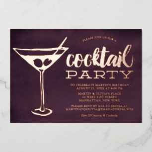 Stylish Purple Martini Glass Cocktail Party