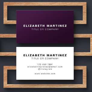 Stylish Purple Modern Front and Back Personalised Business Card