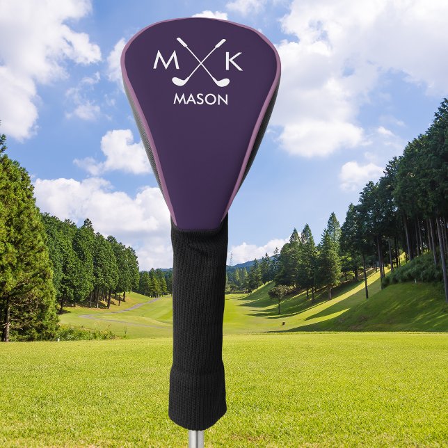 Stylish Purple | Modern Golf Logo Personalised Golf Head Cover (Creator Uploaded)