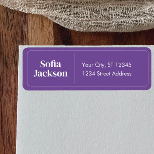 Stylish Purple Name Typography Return Address