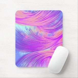 Stylish purple pink Abstract Feathers Mouse Pad