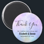 Stylish Purple Pink Blue Watercolor Wedding Magnet<br><div class="desc">A wedding thank you favour magnet with a beautiful abstract pattern. 
Purple,  pink and blues mix,  blend and flow together to create an elegant and beautiful watercolor abstract design.</div>